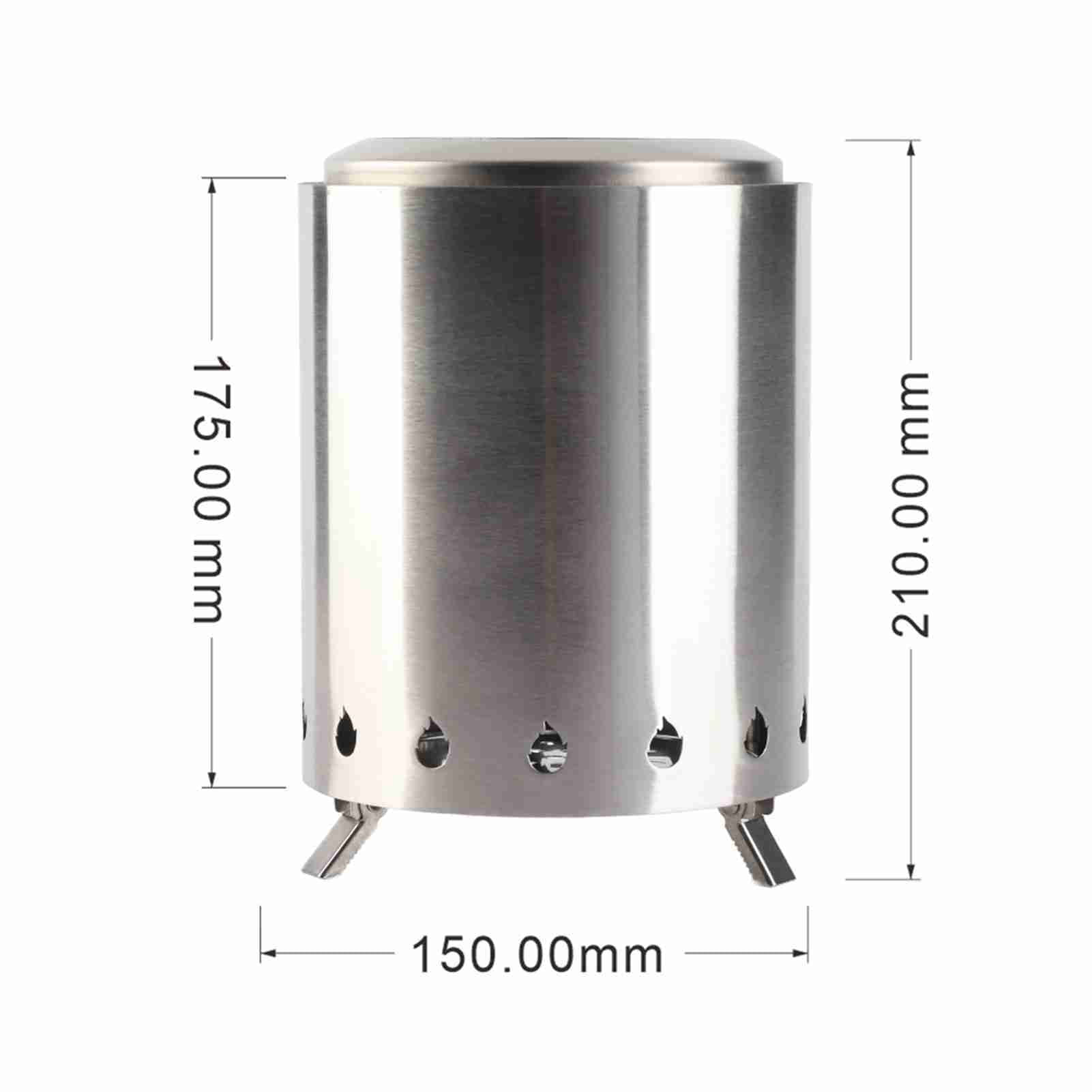 Suodoka Portable Stainless Steel Smokeless Wood Stove – Outdoor Fire Pit for Camping, Picnics & BBQs