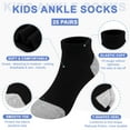 thumbnail image 2 of 25 Pairs Toddler Kids Socks, Ankle Athletic Low Cut Short Socks for Boys Girls 1-14 Years, 2 of 5