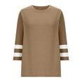 thumbnail image 3 of Admvng Tops for Women Trendy New Solid Color Round Neck 3/4 Sleeve Casual Tops T-shirt S-2XL, 3 of 6