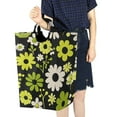 thumbnail image 4 of Yayeee Freestanding Laundry Hamper with Handle Collapsible Large Storage Basket for Clothes, Green Flower Pattern, 4 of 7
