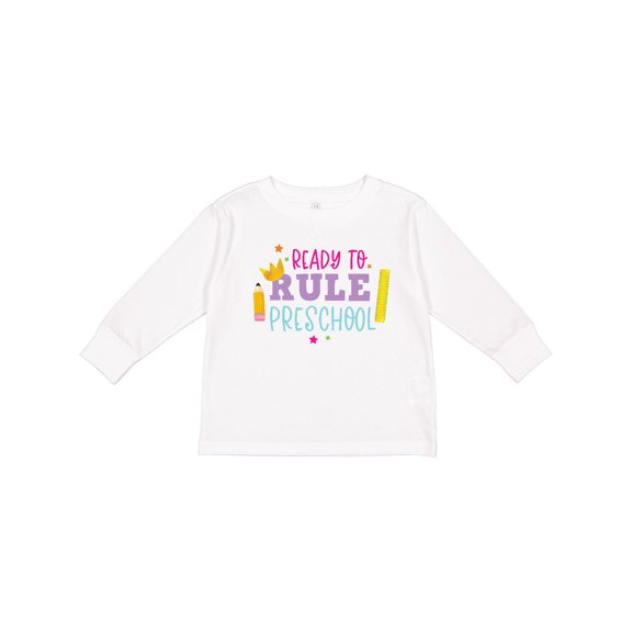 Inktastic Ready To Rule Preschool Back to School Boys or Girls Long Sleeve Toddler T-Shirt
