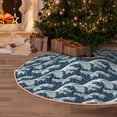 thumbnail image 4 of Salouo A Japanese Great Wave Christmas Tree Skirt 36" Farmhouse Christmas Decorations Snowman Xmas Tree Skirt Tree Mat for Holiday Party Decor, 4 of 8