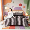 thumbnail image 5 of Erosebridal Modern Lines 7-Piece Twin Bedding,Geometric Stripes Bedding Comforter Set,Black Reversible, 5 of 7