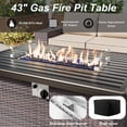 thumbnail image 5 of ALAULM 8 Pieces Outdoor Patio Furniture Set with Propane Fire Pit Table Outdoor Sectional Sofa Sets Patio Furniture 43" Gas Fire Pit Brown PE Rattan Patio Conversation Set w/6 Cushions, Gray, 5 of 10