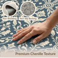 thumbnail image 3 of ODIKA 2'x3' Blue Cream Ornate Floral Design Washable Doormat Elegant Vintage-Inspired Pattern for Entryway, Kitchen, Laundry Room, Non-Slip, Low Pile, 3 of 4