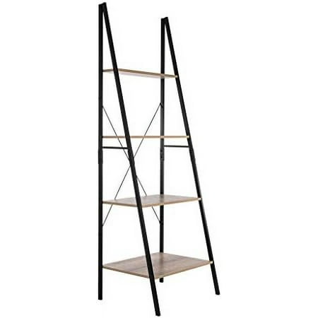 

62758 A-Frame Ladder Shelf Bookshelf Offers Sleek Storage Display With Modern Industrial Antique Furnishings For Complete Or Workspace - Brown