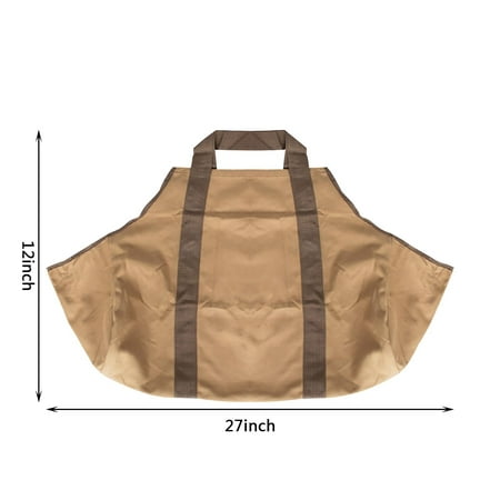 

YUEHAO Home Textile Storage Large Canvas Firewood Carrier Log Tote Bag Indoor Fireplace Log Carrier Holders Bag Portable Large Khaki