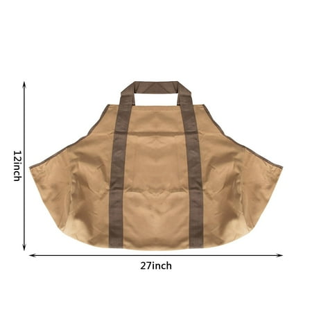 

YUEHAO Home Textile Storage Large Canvas Firewood Carrier Log Tote Bag Indoor Fireplace Log Carrier Holders Bag Portable Large Khaki