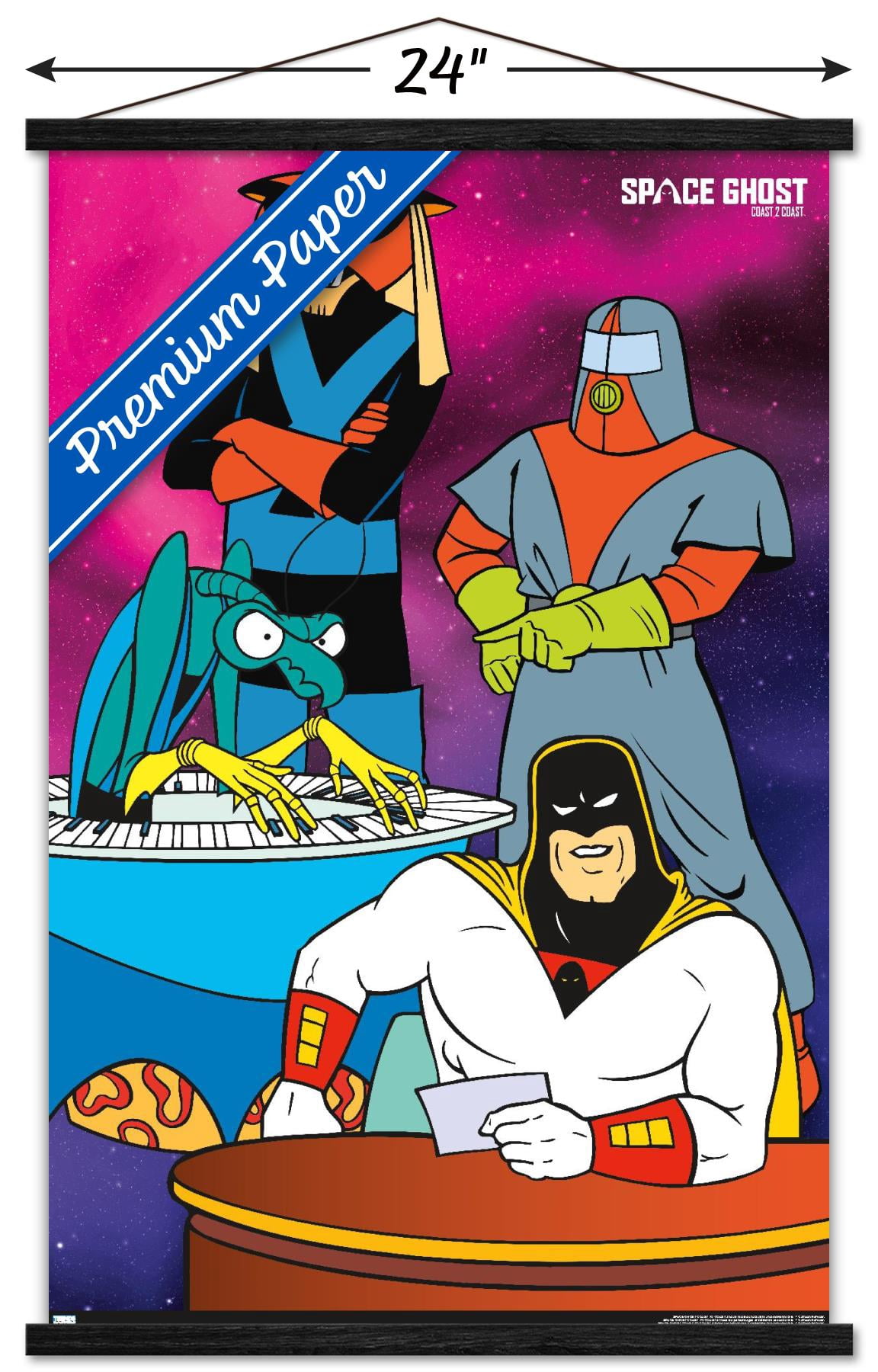 Space Ghost Coast to Coast - Group Wall Poster with Wooden Magnetic Frame, 22.375" x 34"