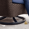 thumbnail image 6 of LayinSun 7 Pieces Outdoor Patio Furniture Set with Fire Pit Table, Rattan Wicker Sectional Swivel Rocker Chairs Sets, 6 of 11