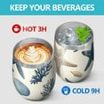 thumbnail image 4 of 12oz Stemless Wine Tumblers Coastal Coral Starfish Vacuum Insulated Stainless Steel Travel Tumbler Cups Mug with Lid and Straw for Champaign,Cocktail,Beer with Cleaning Brush, 4 of 5