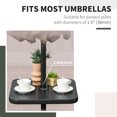 thumbnail image 4 of Outsunny 19" Umbrella Table Tray, Portable Steel Umbrella Table Top, Black, 4 of 10