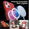 thumbnail image 2 of for iPhone 15 Case Compatible with MagSafe,[Support  Charging][10FT  Grade Shockproof] iPhone 15 Phone Case with 2 Tempered Glass Screen Protectors (KTZ-Red), 2 of 14