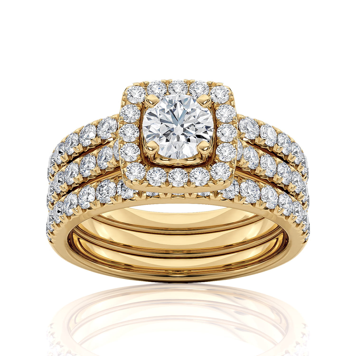 IGI Certified 2 Carat Diamond Engagement Ring for Women in 14k Yellow ...