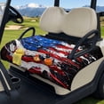 thumbnail image 3 of Yuyamidu American Flag Golf Cart Seat Covers with 4 Front Pockets Patriotic Golf Cart Seat Towel Blanket for 2-Person Seats Club Car Seats Cover Decor, 4th of July, 3 of 8