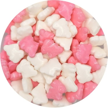 NCS Pink and White Sitting Easter Bunny Edible Candy Toppers, 8 ounces - Great for cupcakes, cookies, cakes, cake pops, and party tables