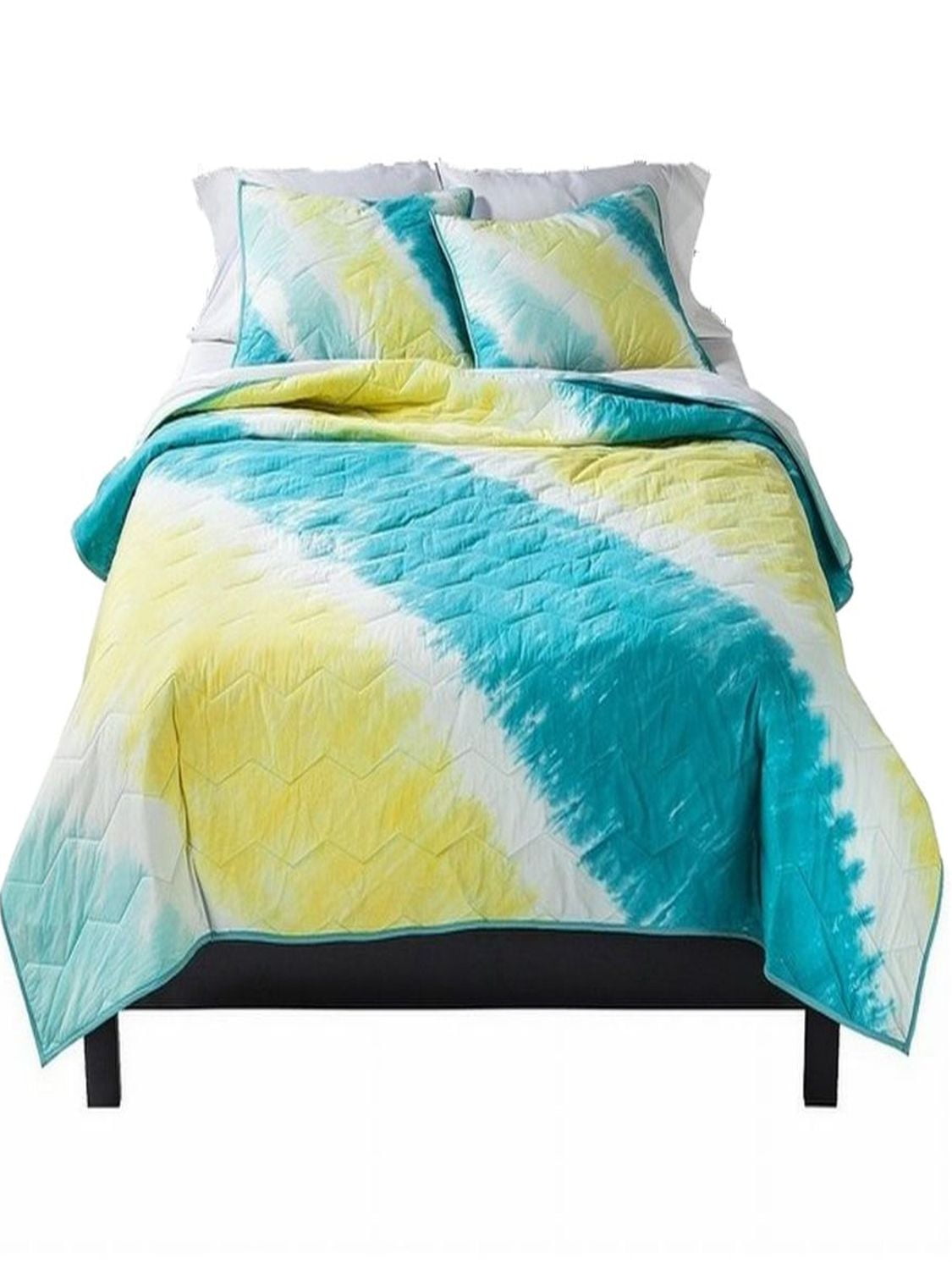 Xhilaration Twin XL Bed Quilt Blue Yellow Tie Dye Bed Cover