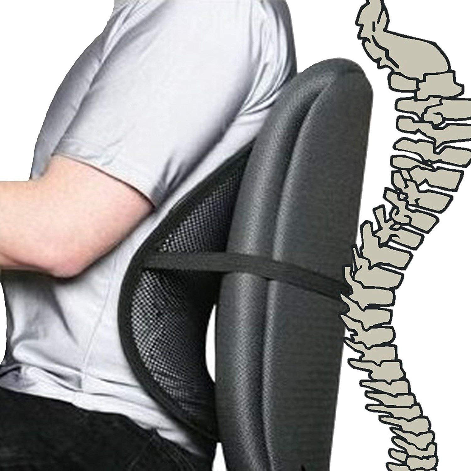 Cool Vent Mesh Back Lumbar Support For Office Chair, Car, and Other