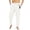 White, variant on OSOLU Men All Season Fit Pant Casual Solid Color Feather Painting Cotton Linen Loose Plus Size Trouser Fashion Beach Pockets Pant Fashionable Classic Leisure Bottoms