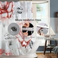 thumbnail image 6 of Red Flowers and Grey Leaves Shower Curtain Sets,Watercolor Rose Floral Bathroom Curtains,Modern Minimalist Bath Curtain, Waterproof Fabric with 12 Hooks 72x72 Inches, 6 of 6