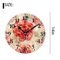 thumbnail image 2 of 14 Inch Wall Clock Battery Operated Silent Clock Decorative for Office, Kitchen, Outdoor, Living Room，Rose Flower Floral Exquisite, 2 of 4