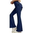 thumbnail image 4 of Skirted Leggings for Women High Waist Flare Yoga Pants Tight Fit Pickleball Yoga Tennis Golf Legging Pants (XL, Blue), 4 of 9