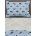 thumbnail image 3 of Gecko Comforter & Sham Bedding Set, Amphibian Reptiles Detailed Illustration of Lizards Wildlife Pattern, 3 pcs Duvet Set Microfiber Filling Quilt, 5 Sizes, Pale Blue and Brown, by Ambesonne, 3 of 4