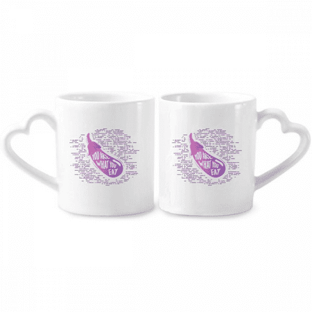 

Purple Lines Eggplant Vegetable Couple Porcelain Mug Set Cerac Lover Cup Heart Handle
