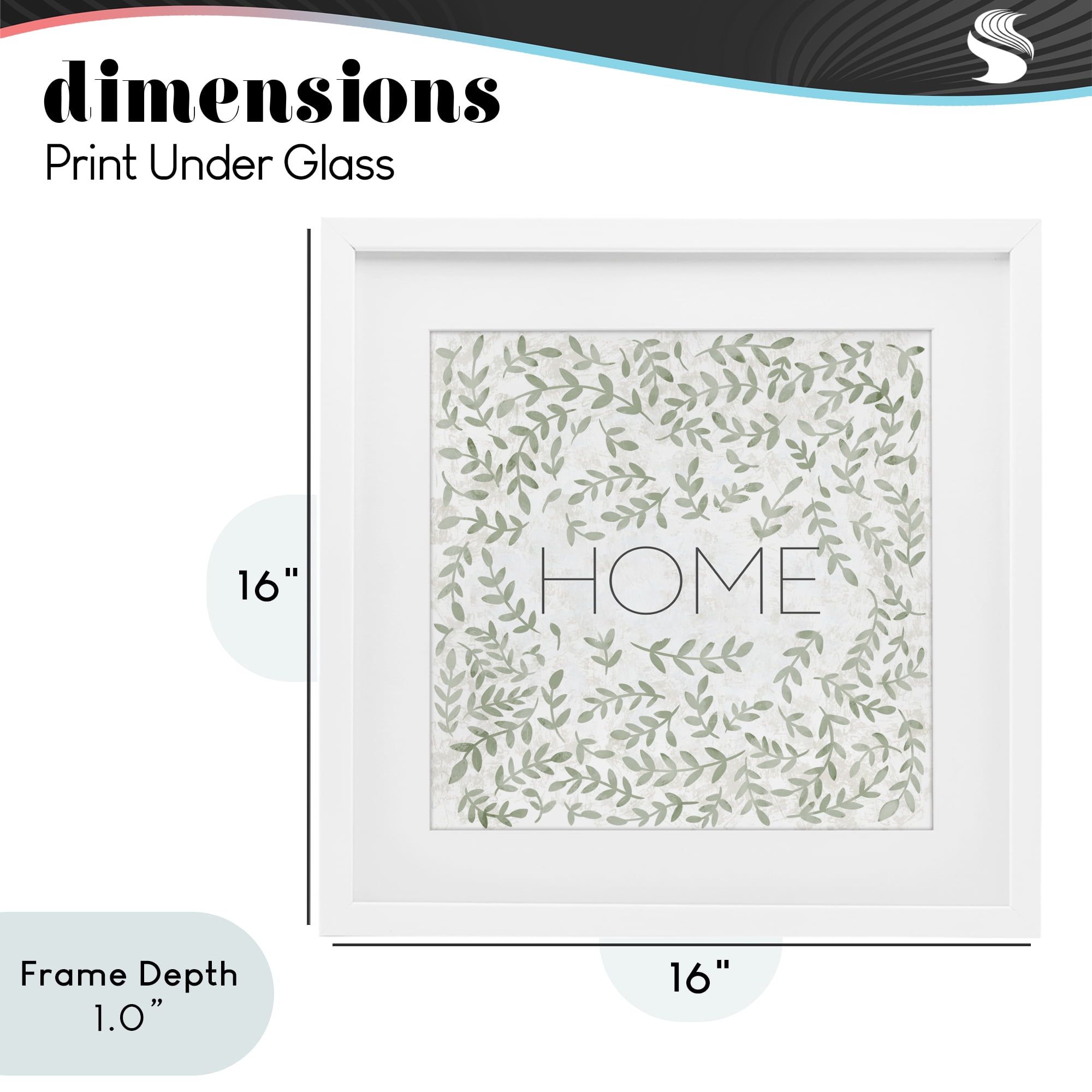 Stupell Industries Curved Ivy Sprigs Greenery White Framed Print Under Glass, design by SD Graphics Studio