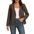 thumbnail image 2 of Paiwinds Women's Blazer Jackets Casual Open Front Collarless Long Sleeve with Decorative Buttons Oversized Relaxed Fit Outerwear, 2 of 6