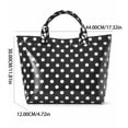 thumbnail image 3 of Black Polka Dot PVC Tote Bag for Women, Waterproof 17.3"x11.8"x4.7" Hook and Loop Closure Reusable Shopping Handbag with Sturdy Handles for Beach, Travel & Daily Commute, 3 of 8