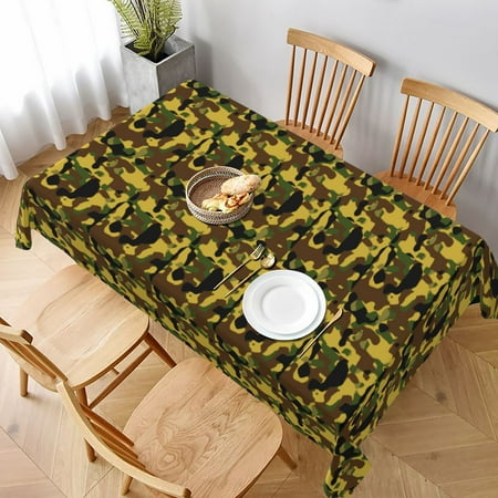 

Tablecloth Camouflage Pattern Table Cloth For Rectangle Tables Waterproof Resistant Picnic Table Covers For Kitchen Dining/Party(60x90in)