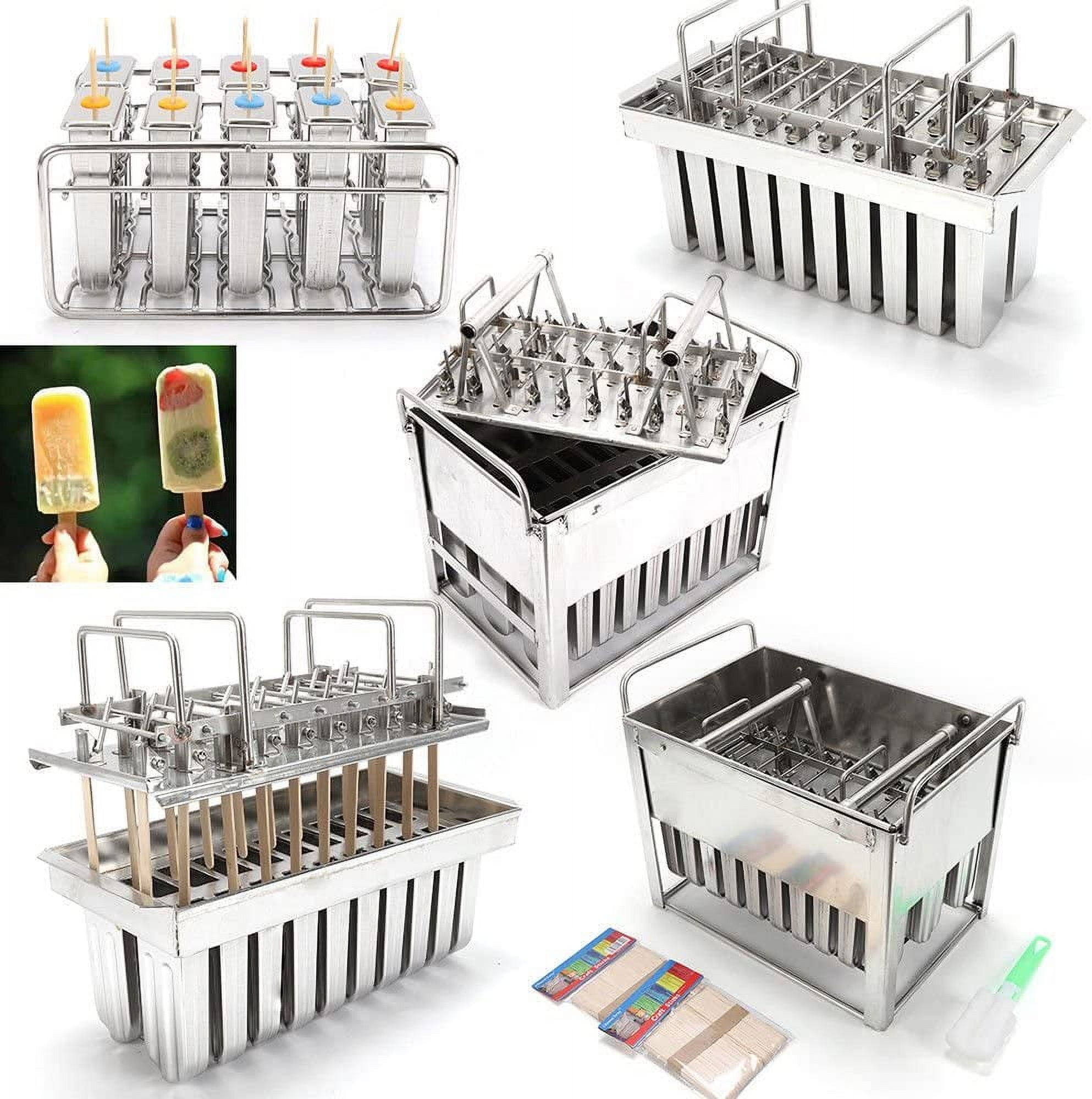 20pcs Stainless Steel Popsicle Molds Ice Cream Stick Holder Silver Home DIY Ice  Cream Moulds Ice