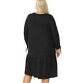 thumbnail image 3 of Pastel by Vivienne Women's Side Ruffle High-Low Dress Plus Size Black X-Large, 3 of 3