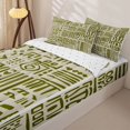 thumbnail image 3 of Erosebridal Muted Tribal Pattern Zipper Twin Comforter Sets with Fitted Sheet and 2 Pillowcases,Hand Made Symbol Print Zipper Bedding Set,Olive Green,Reversible, 3 of 6