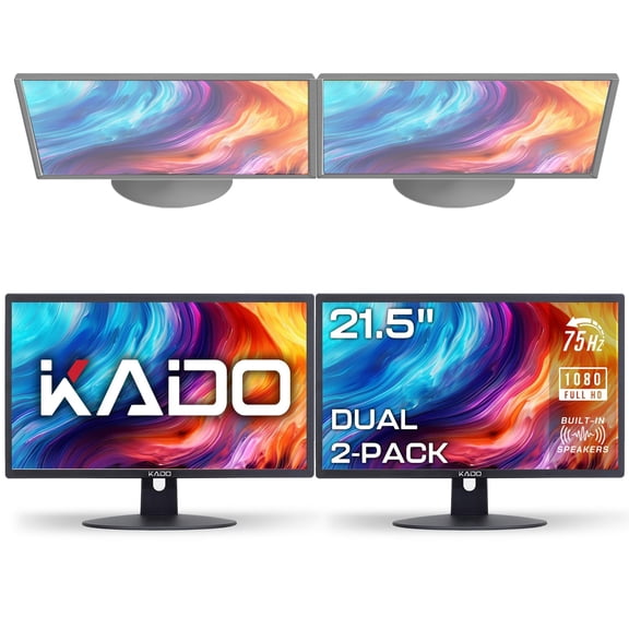 Monitor Kado E22 Dual Series, 22 pulgadas, 1920 x 1080 75 Hz, paquete de 2