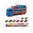 thumbnail image 3 of PINGÜE® City & Speed | Tráiler de Transporte y Almacenamiento, Pista de Alta Velocidad para Vehículos 1:64, Hasta 12 Hot Wheels, Azul. Tamaño 37x11x19. Juguetes Niños estilo Hot Wheels., 3 of 9