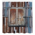 thumbnail image 3 of Ambesonne Rustic Shower Curtain, Ship Door Sea Marine, 69"Wx84"L, Blue Brown and White, 3 of 5