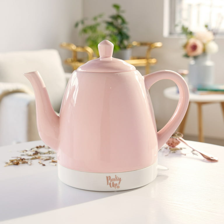 Pinky Up Noelle 1.5 L Ceramic Gooseneck Spout Electric Tea Kettle with  Temperature Control - Cordless Design for Boiling Water Pot, Mint, Rose Gold