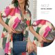 thumbnail image 3 of Camisas De Mujer Camiseta con botones de verano Blusa con estampado europeo para mujer Ropa femenina (Gris M) Cgtredaw para Mujer Gris T L, 3 of 6