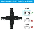 thumbnail image 2 of LEONLITE H Track X Connector, H Type Single Circuit 3-Wire-1 Track Lighting Kit, Corner Joiner, UL Listed, Flame Retardant Material, for H Track System, 5 Years Warranty, 120V, Black, 2 of 7