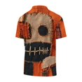 thumbnail image 4 of JULMCOMO Halloween Polo Shirts for Men Scarecrow Pumpkin Face Print Collared Short Sleeve Loose Trendy Golf Shirts Holiday Party Tops Khaki 3XL, 4 of 4