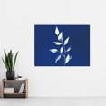 thumbnail image 2 of Cobalt Botanics Leaves Plant Watercolour Extra Large XL Wall Art Poster Print, 2 of 3