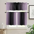 thumbnail image 2 of Purple Black Ombre Kitchen Curtains and Valances Set, Rod Pocket Curtains Tier Farmhouse Window Curtains 24 Inch Length, Contemporary Chic Abstract Art 3 Piece Kitchen Curtains Set, 2 of 6