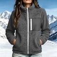 thumbnail image 7 of Qzwdhjm Fleece Jackets for Women Fuzzy Warm Long Sleeve Zip up Jacket Cozy Soft Collared Fleece Coat for Fall Winter, 7 of 7