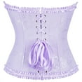 thumbnail image 6 of Floral Corset Tops for Women Renaissance Lace Up Vintage Boned Overbust Bustier Purple L, 6 of 9