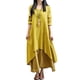 thumbnail image 1 of Nuevas mujeres forman el vestido flojo ocasional de Boho Vestido largo sólido de manga larga de algo Abody Amarillo XXXXXL, 1 of 7