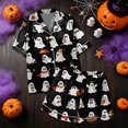 thumbnail image 5 of Halloween Pajamas Women Pumpkin Print Short Sleeve Button Shirts Matching Shorts Set Cute Plus Size, 5 of 5