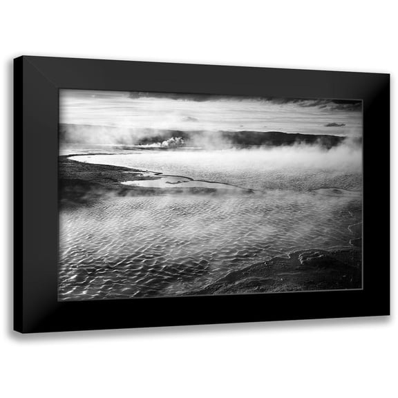 Adams, Ansel 14x11 Black Modern Framed Museum Art Print Titled - Surface of water presents a different texture in Fountain Geyser Pool, Yellowstone National Park, Wy