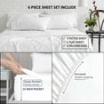 thumbnail image 4 of Real 1000 Thread Count, 100% Egyptian Cotton Sheet Set [6 PC- 1 Fitted, 1 Flat, 4 Pillowcases] [Short Queen Size, Ivory Color] Bedsheet Sets, Fit Mattress upto 15" Deep Pocket, 4 of 8